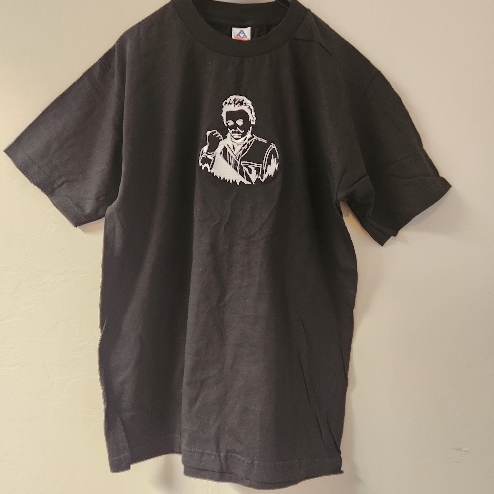 Vintage Alstyle Apparel Black Shirt‎ Size L Michael Mayers Embroidered 90's